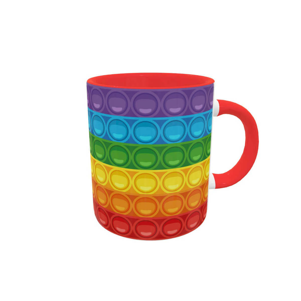 Caneca divertida Pop It - Presente Criativo Vermelho