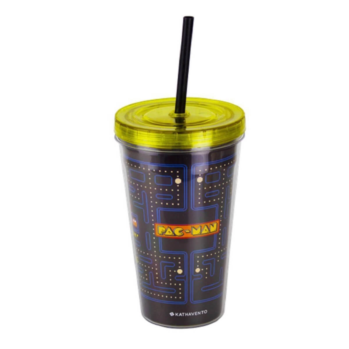 Copo Com Canudo Pac-Man - Presente Geek Copo Com Canudo Pac-Man - Presente Geek