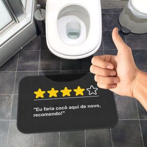 Tapete de Banheiro Avaliação Positiva Recomendo - Presente Criativo 3