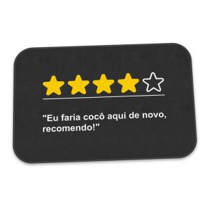 Tapete de Banheiro Avaliação Positiva Recomendo - Presente Criativo