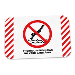 Tapete de Banheiro Proibido Mergulhar no Vaso Sanitário - Presente Criativo