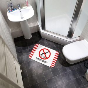 Tapete de Banheiro Proibido Mergulhar no Vaso Sanitário - Presente Criativo 5