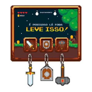 Porta Chaves e Chaveiros Game Retro - Decoraçao Geek