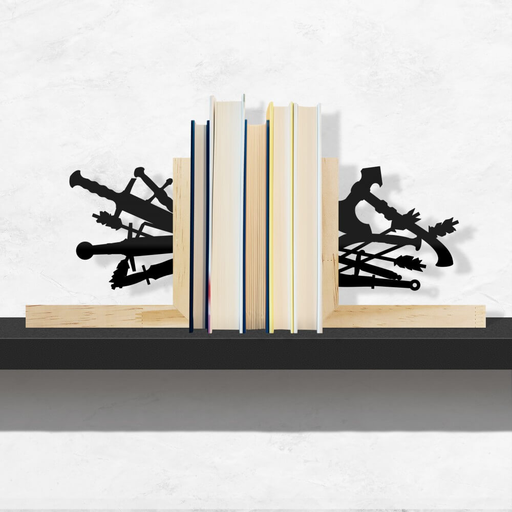 Porta Livros Armas Medievais - Decoraçao Geek - 3