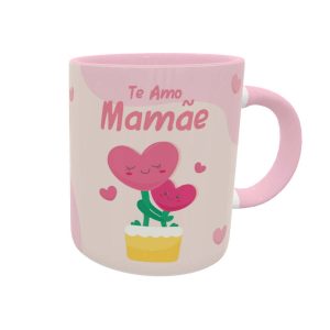 Caneca mãe coração kawaii Presente dia das mães 2