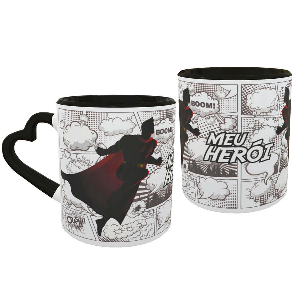 Caneca Coração Casal Heróis Presente Namorados Geek 2