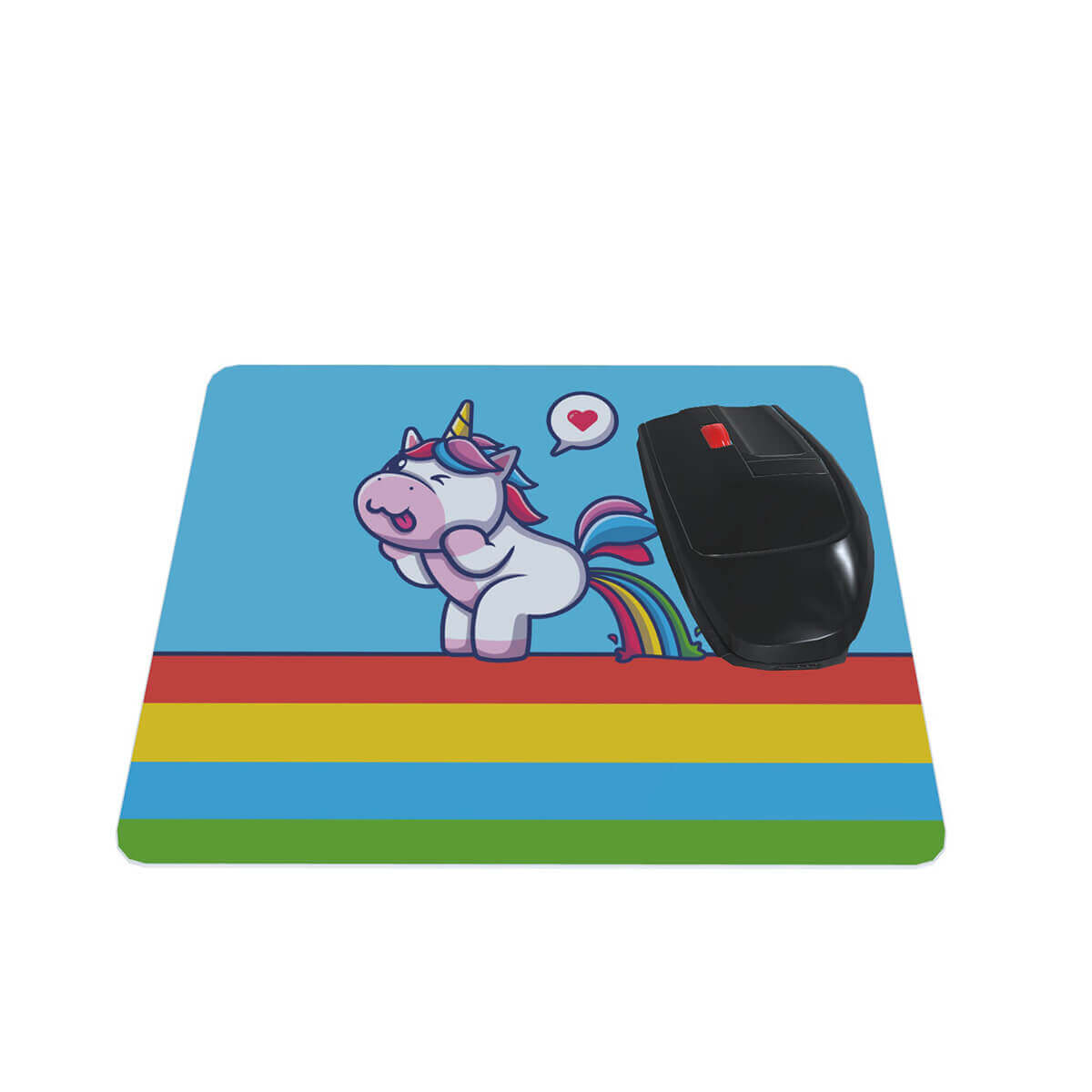 Mouse pad Criativo retangular 22x18 Unicornio Malcriado Caguei Arco-Iris 2