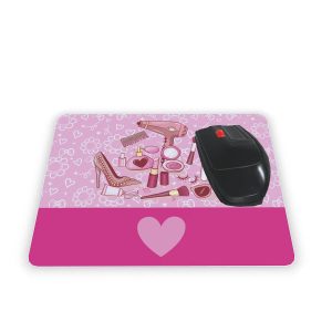 Mouse pad Geek Retangular Rosa Charmosa