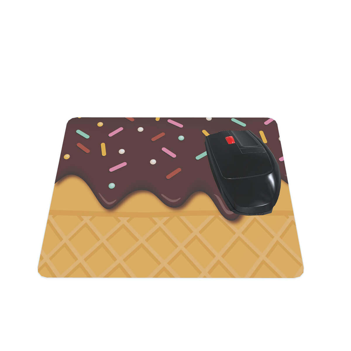 Mouse pad criativo retangular 22x18 sorvete chocolate 2