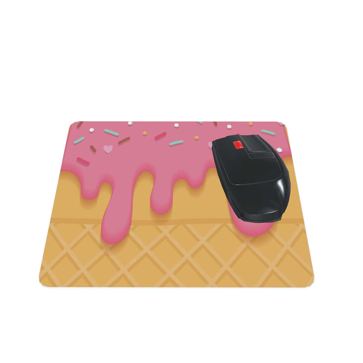 Mouse pad criativo retangular 22x18 sorvete morango 2