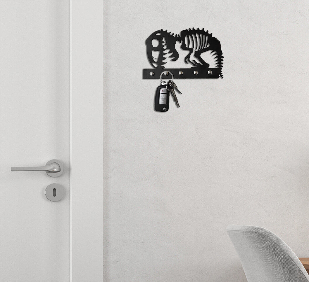 Porta chaves t-rex decoração criativa geek 3
