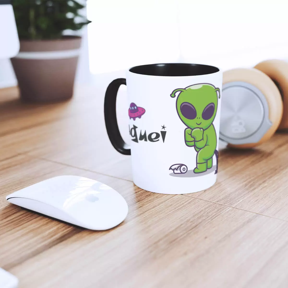 Caneca divertida ET malcriado Caguei pra você 2