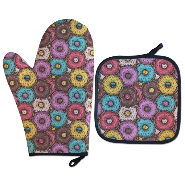 Kit Luva Térmica Donuts Coloridos Cozinha criativa Kit Luva Térmica Donuts Coloridos Cozinha criativa