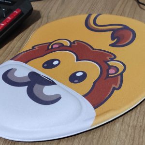 Mouse Pad Leão Kawaii escritório geek nerd