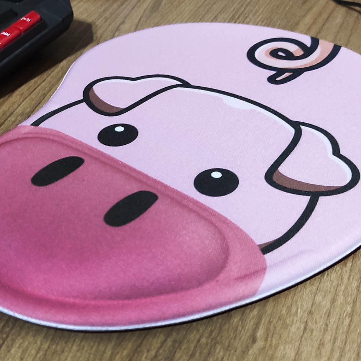 Mouse Pad Porco Kawaii escritório geek