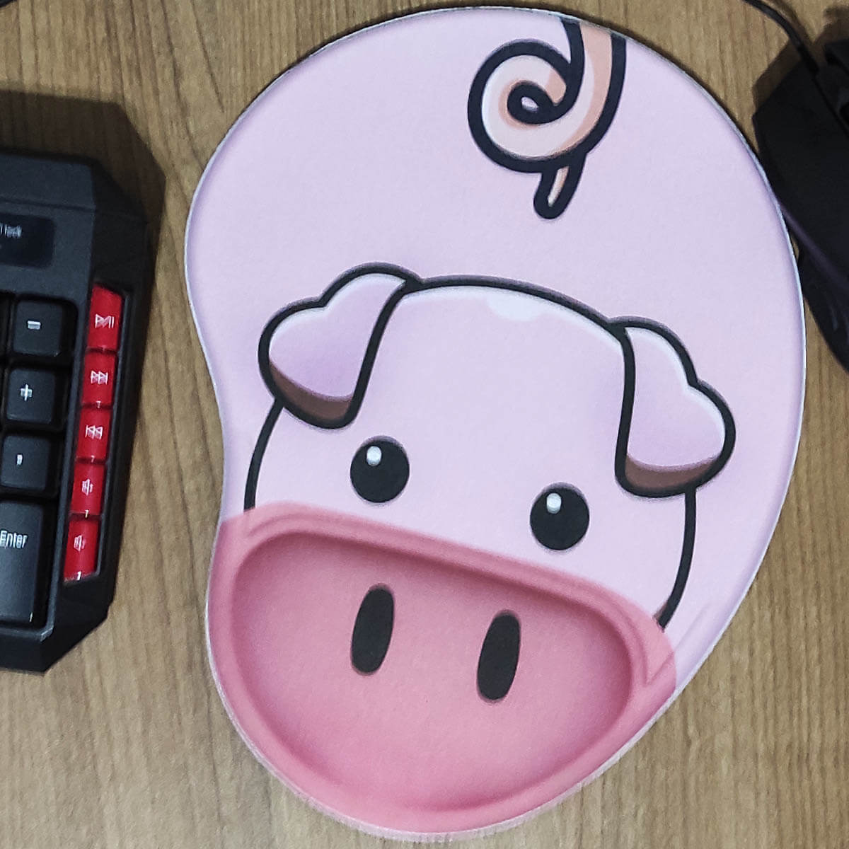 Mouse Pad Porquinho Kawaii escritório geek