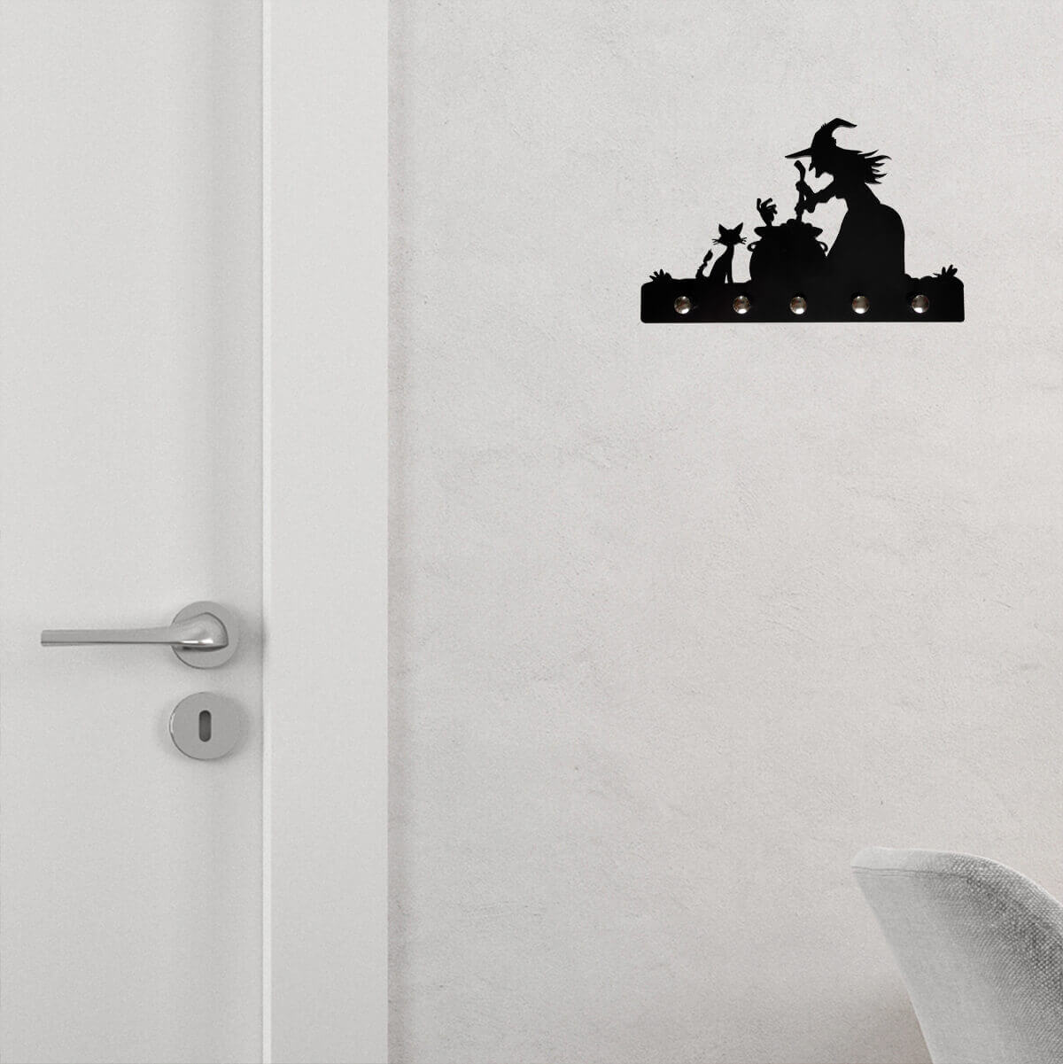 Porta Chaves Criativo Bruxa Caldeirão decoração geek 3
