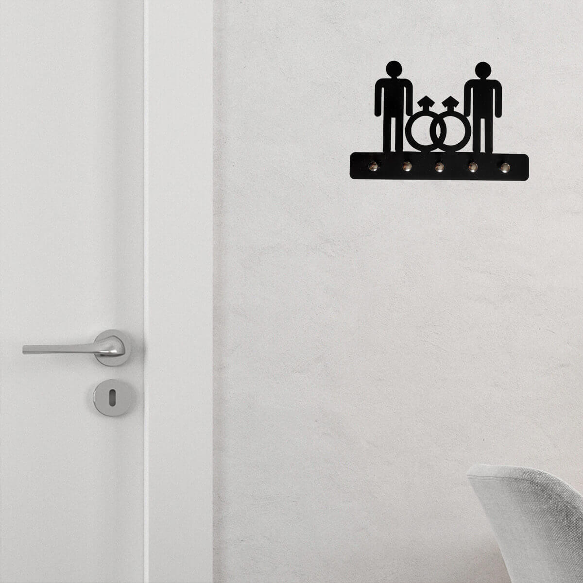 Porta Chaves Divertido Casal Gay Homem e Homem 3