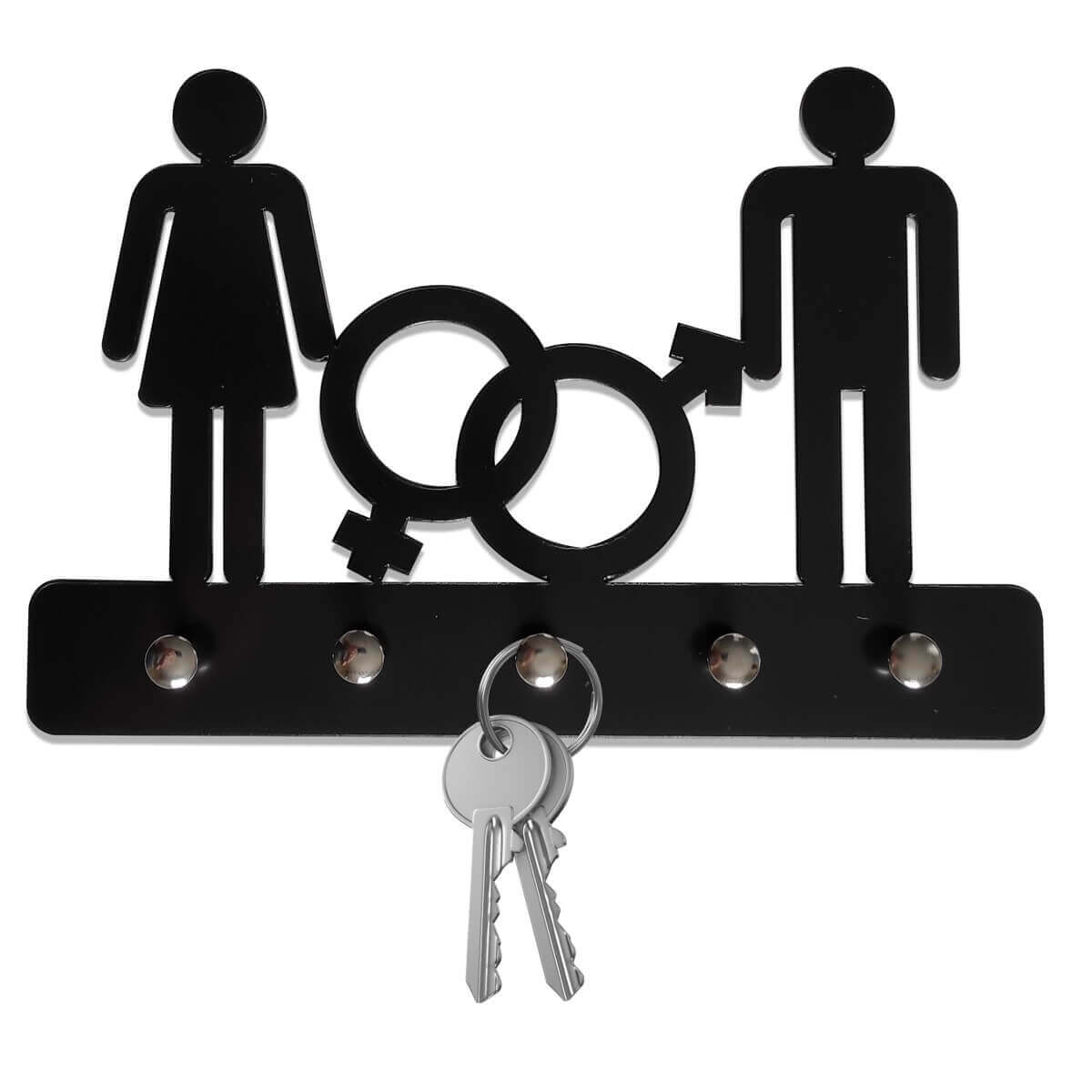 Porta Chaves Divertido Casal Homem e Mulher 2