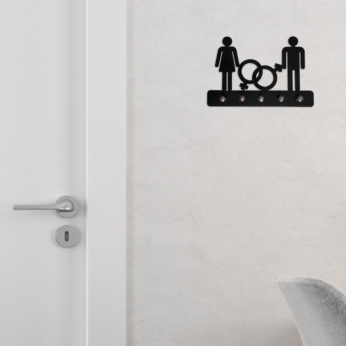 Porta Chaves Divertido Casal Homem e Mulher 3