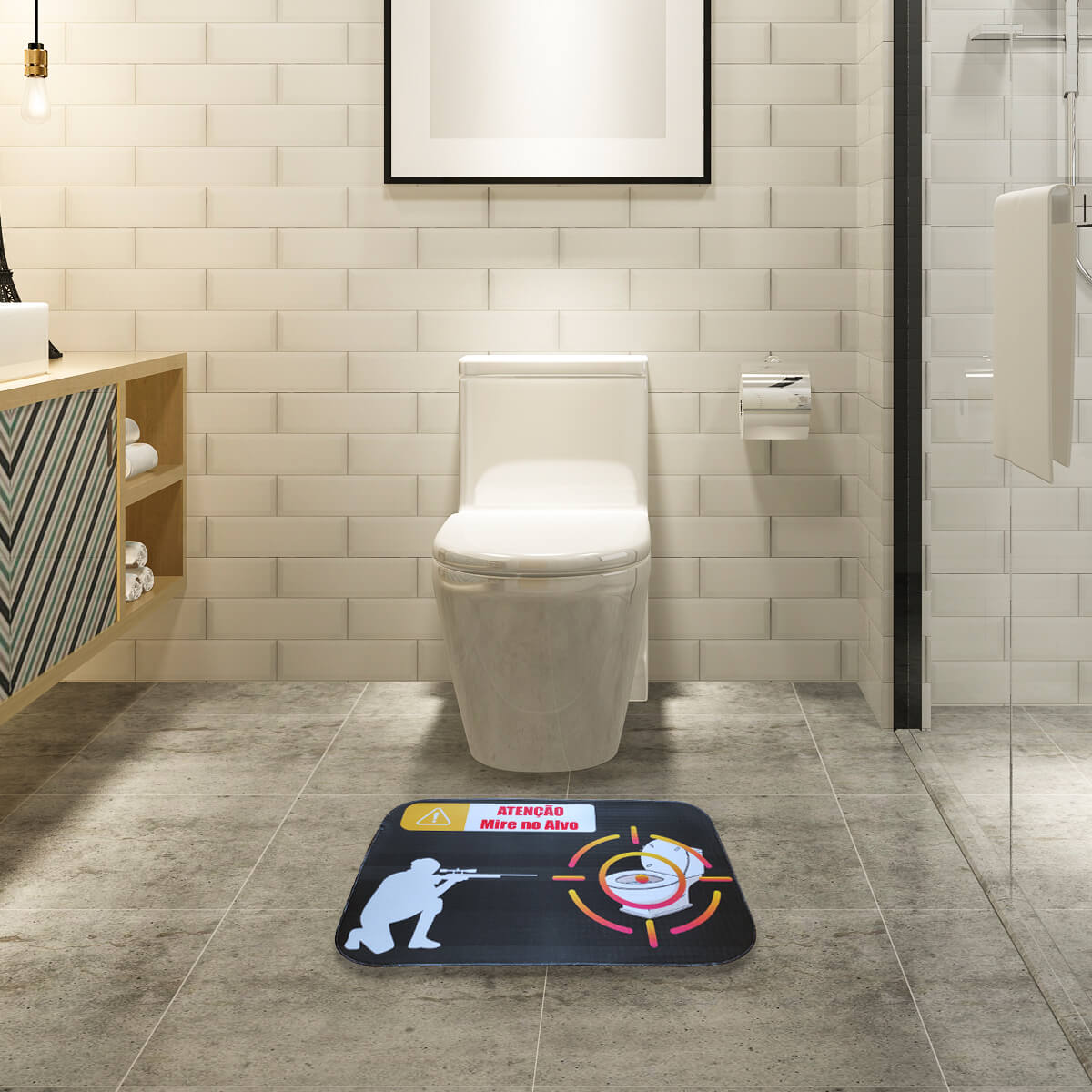 Tapete de banheiro Mire no Alvo decoração divertida 3