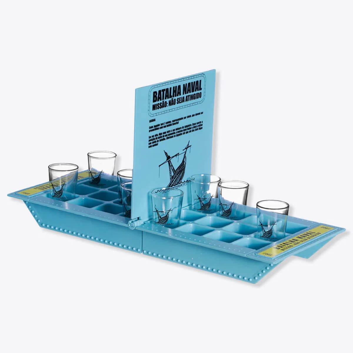 Jogo com 8 shots 50ml Batalha Naval Presente Criativo 2