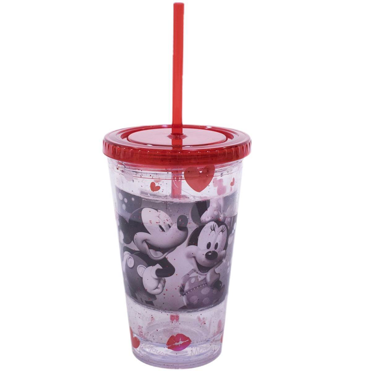 Copo com Canudo Mickey & Minnie Mouse