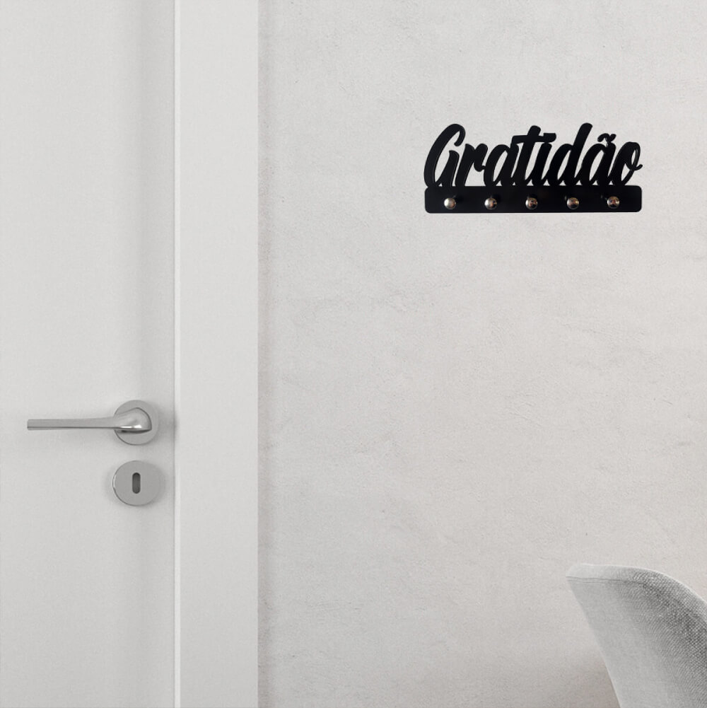 Porta Chaves Gratidão Decoração Criativa 3
