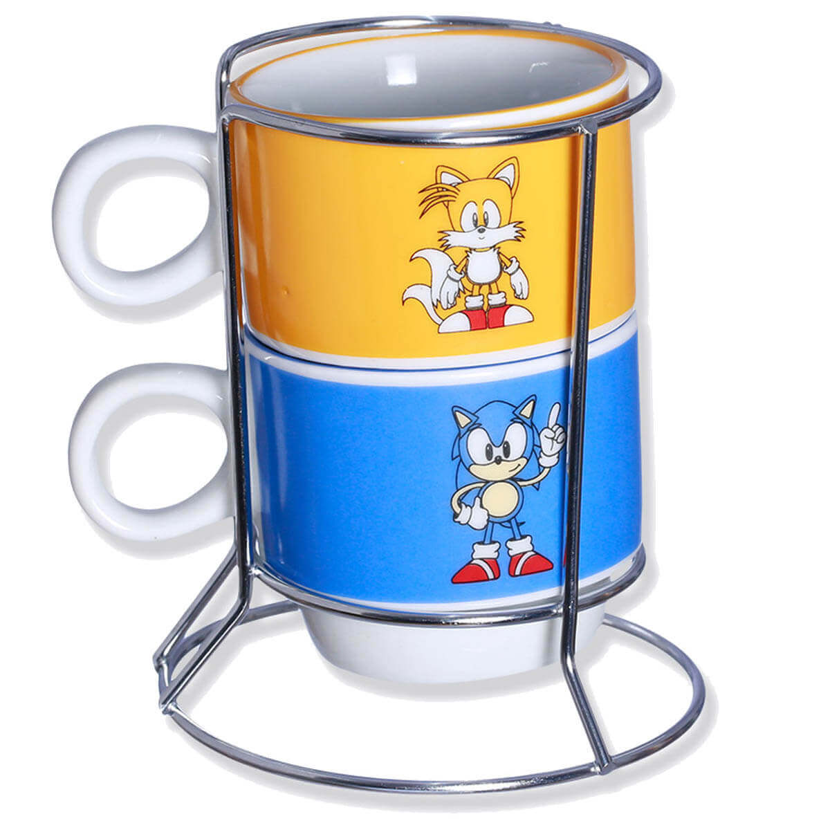 Torre 2 Xícaras Sonic e Tails cerâmica 150ml Oficial SEGA Torre 2 Xícaras Sonic e Tails cerâmica 150ml Oficial SEGA