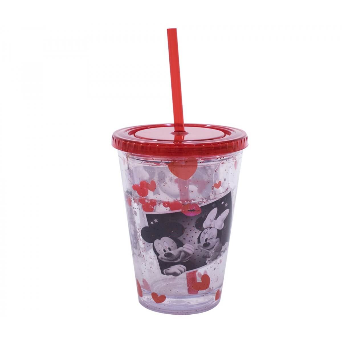 Copo com Canudo Mickey & Minnie Mouse
