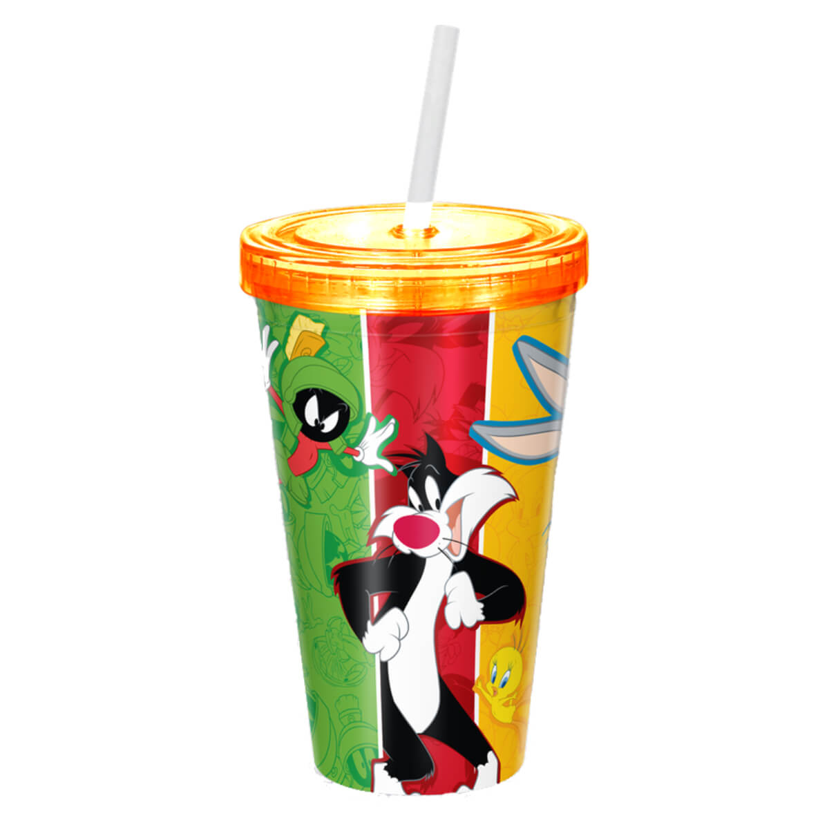Copo com Canudo Turma Looney Tunes 550ml Oficial Copo com Canudo Turma Looney Tunes 550ml Oficial