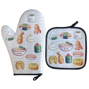 Kit Luva Térmica Comida Japonesa Kawaii Cozinha Criativa