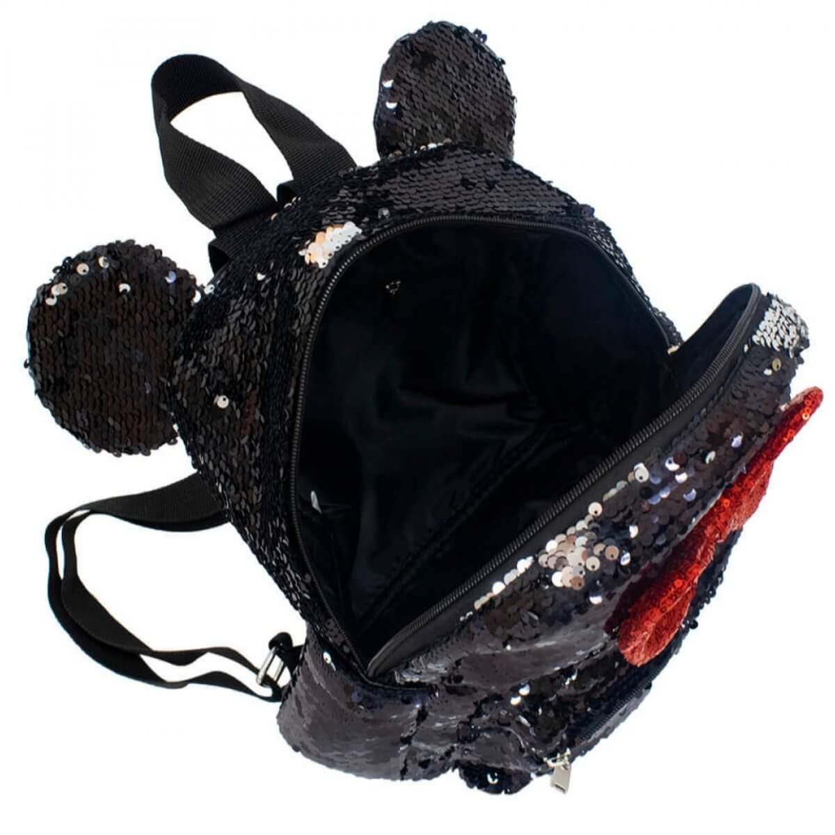 Mochila com Lantejoulas Minnie Oficial Disney 28x14x26cm-4