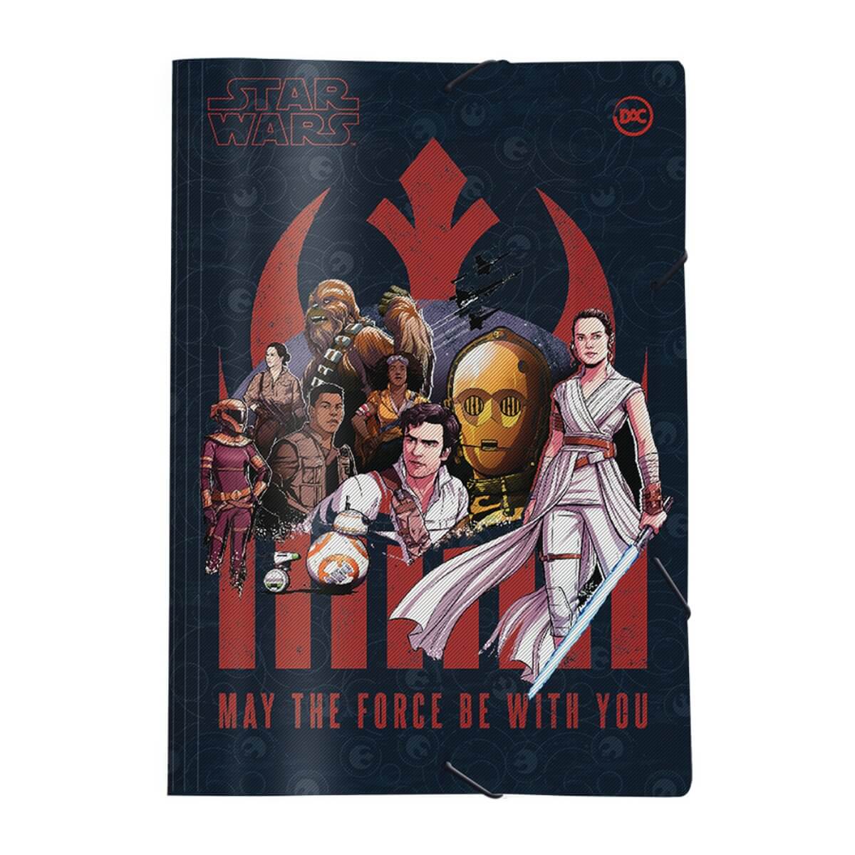 Pasta com elástico personagens Star Wars frente