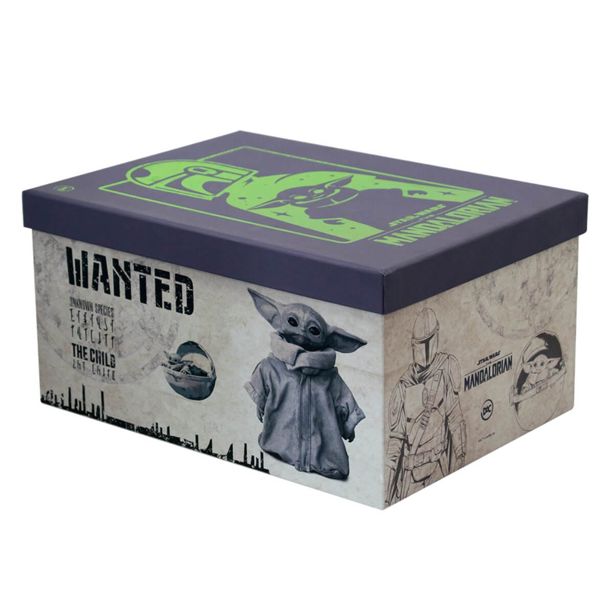 caixa organizadora estampa The Mandalorian com o Baby Yoda