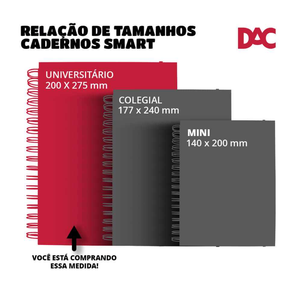 Caderno Smart Universitário 80 Folhas Hello Oficial DAC 6