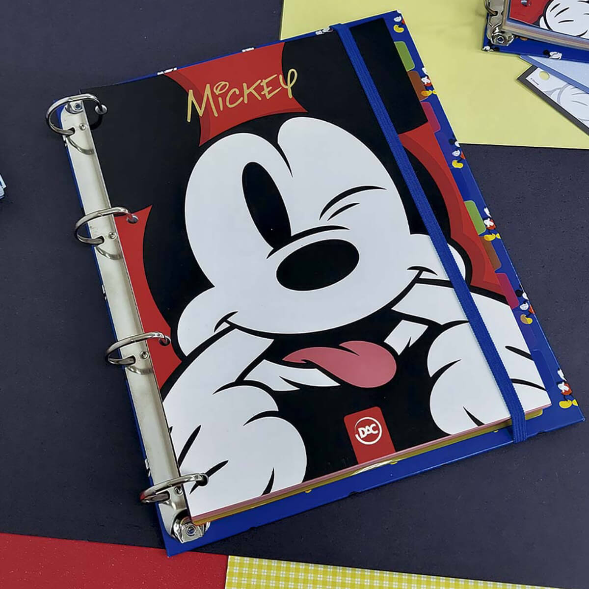 Fichário Universitário com elástico Mickey Ambientado