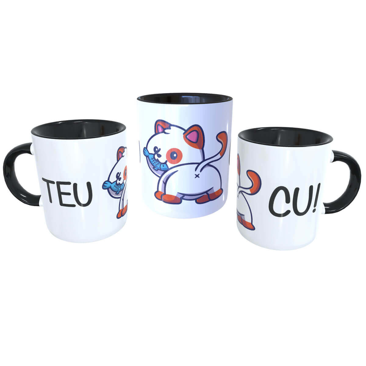 Caneca Gatinho Malcriado Teu Cu Presente Divertido