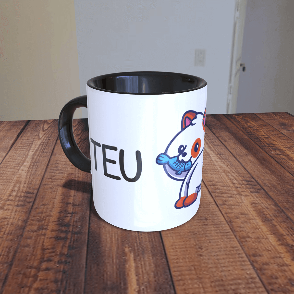 Caneca Divertida Gato debochado Teu Cu esquerda