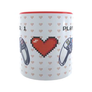 Caneca Player 1 e Player 2 Coraçao F1