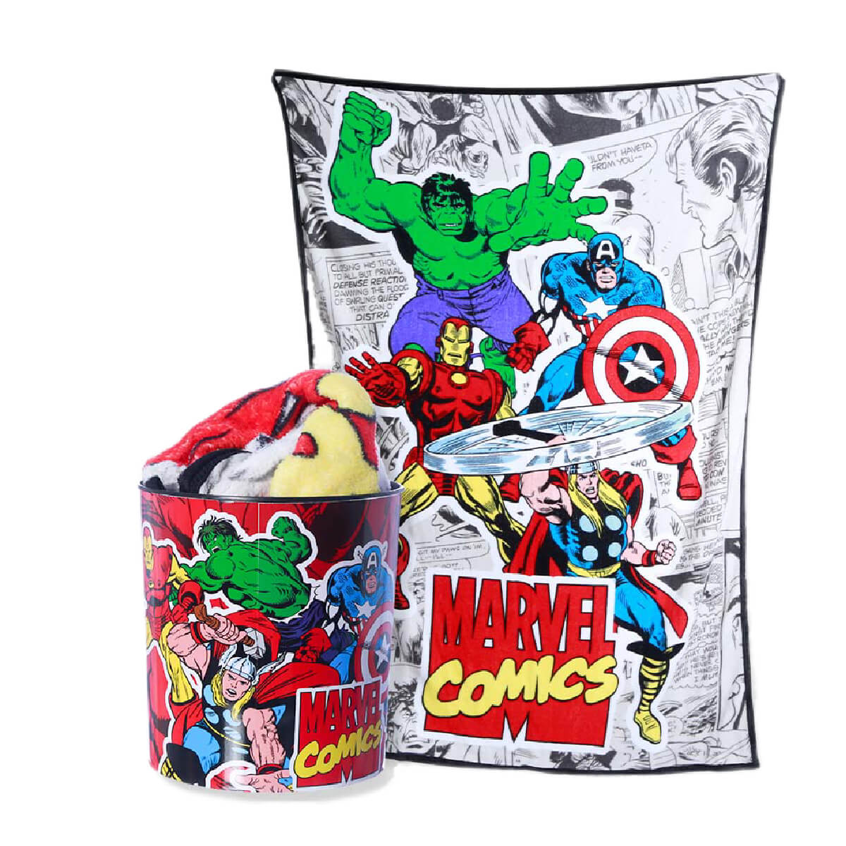 Kit Manta e Balde Marvel Comics Kit Manta e Balde Marvel Comics