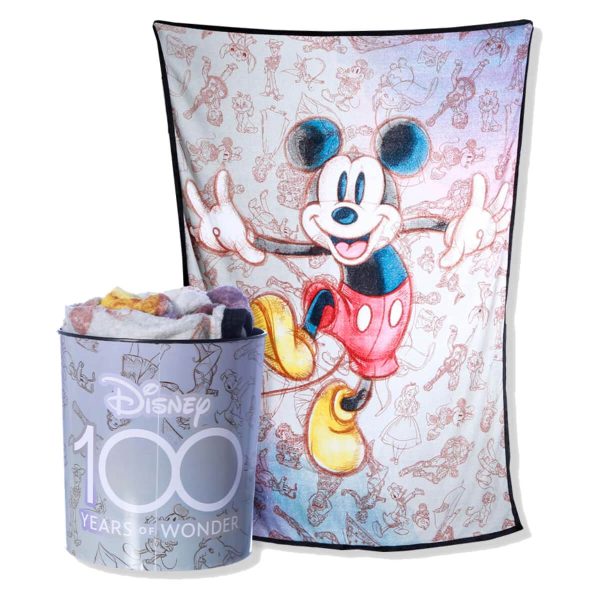 Kit Manta e Balde de Pipoca 5L Oficial Disney 100 Mickey