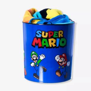 Kit Manta e Balde de Pipoca 5L Oficial Super Mario 2
