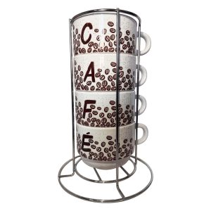 Torre 4 xícaras Grãos de Café cozinha criativa 3