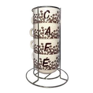 Torre 4 xícaras Grãos de Café cozinha criativa