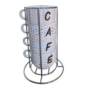 Torre de 4 xícaras Café Corujas Kawaii Cozinha Criativa 2