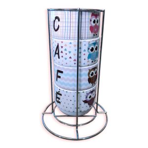 Torre de 4 xícaras Café Corujas Kawaii Cozinha Criativa