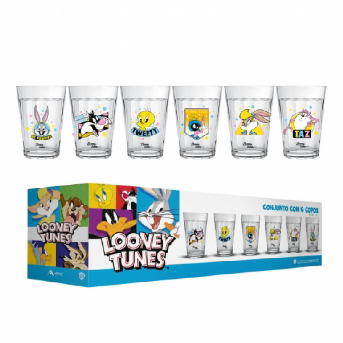 copo-americano-looney-tunes-190ml-luva-com-6 copo-americano-looney-tunes-190ml-luva-com-6