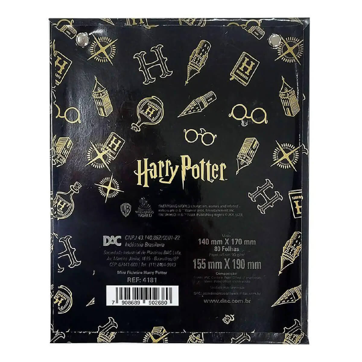 Fichario Colegial Harry Potter Verso