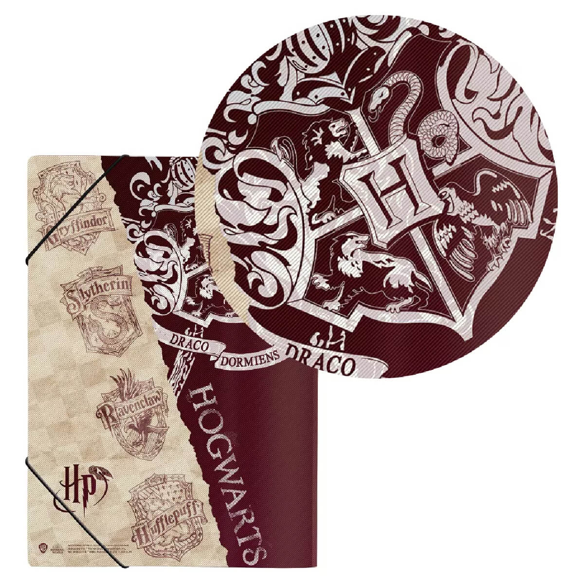 Pasta Com elastico Harry Potter detalhe verso